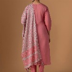 WOMEN PLUS Women Floral Embroidered Regular Pure Cotton Kurta with Trousers & Dupatta