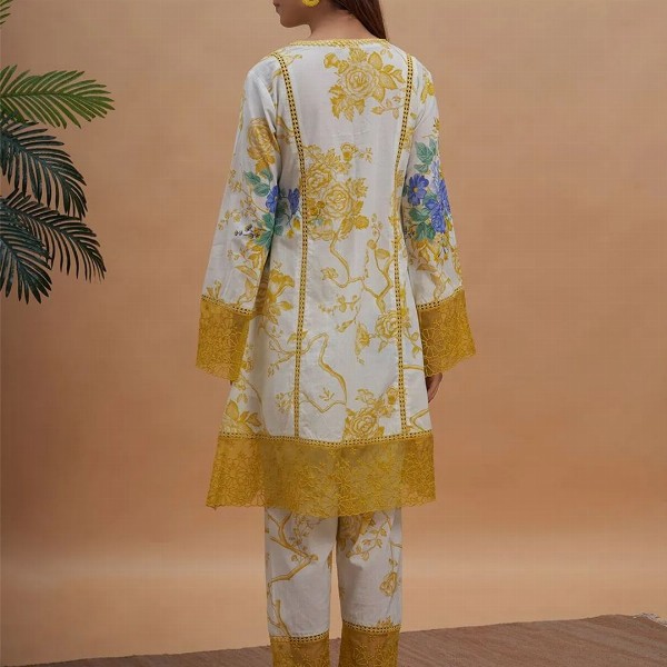 Royal Export Women Embroidered Floral Printed  i Style Kurta with Trouser & Dupatta