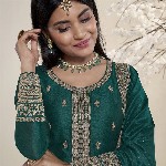 Seerat Ethnic Motifs Embroidered Sequinned Silk Georgette Kurta with Palazzo & Dupatta