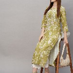 GoSriKi Floral Embroidered Thread Work Regular Kurta