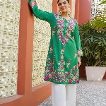 HOUSE OF KARI Women Ethnic Motifs Embroidered Aari Work Straight Kurta