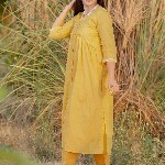zuri Women Embroidered Regular Pure Cotton Kurta with Trousers