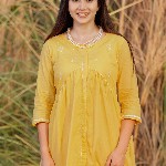 zuri Women Embroidered Regular Pure Cotton Kurta with Trousers