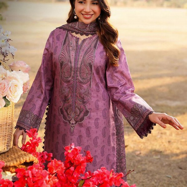 KALINI Ethnic Motifs Printed Notch Neck Straight Kurta With Trousers And Dupatta