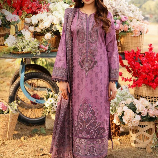 KALINI Ethnic Motifs Printed Notch Neck Straight Kurta With Trousers And Dupatta