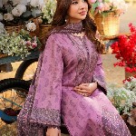 KALINI Ethnic Motifs Printed Notch Neck Straight Kurta With Trousers And Dupatta