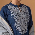 WOMEN PLUS Women Ethnic Motifs Embroidered Regular Thread Work Pure Cotton Kurta with Trousers & With Dupatta