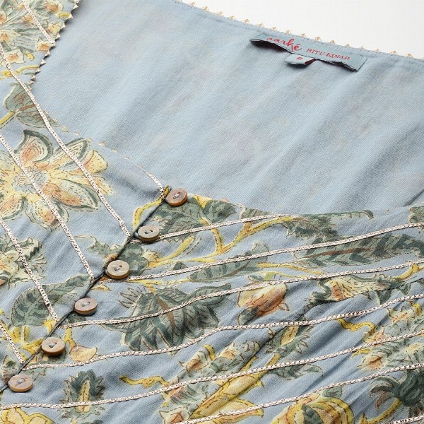 aarke Ritu Kumar Floral Printed Regular Kurta with Trousers & With Dupatta