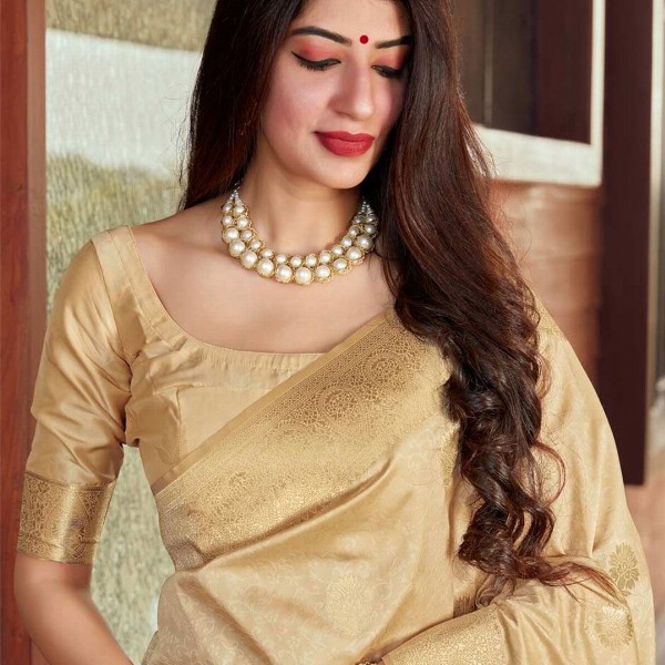 all about you Woven Design Zari Pure Silk Kanjeevaram Saree