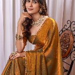 Mitera Beads and Stones Satin Saree