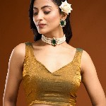 kasee Solid Beads and Stones Saree