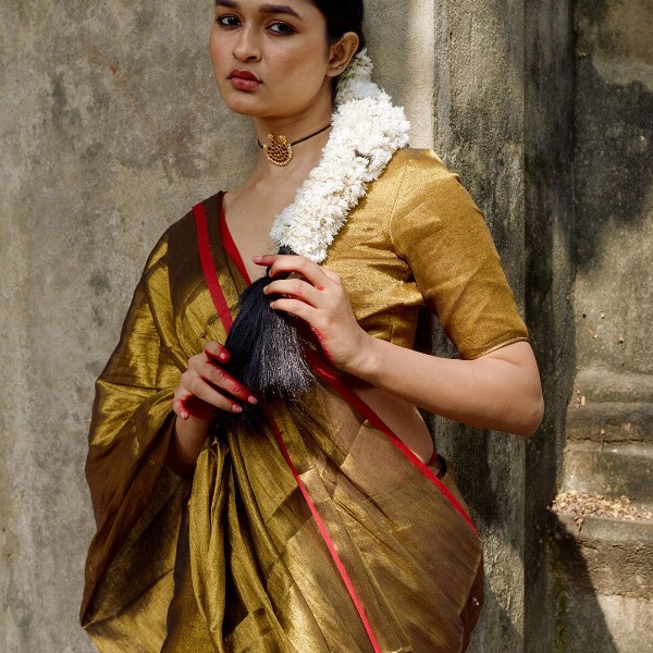 HUTS AND LOOMS Tissue Saree