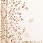 VAIRAGEE Off White Floral Embroidered Net Saree