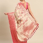 Silk Land Woven Kalamkari Art Silk Chanderi Digital Print Saree