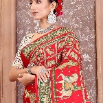 CRAFTYSTYLES Kalamkari Silk Blend Saree