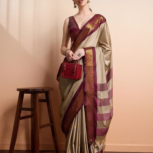 SGF11 Ethnic Motifs Woven Design Zari Kanjeevaram Silk Saree