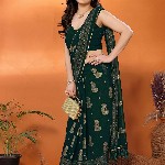 all about you Woven Design Zari Pure Georgette Banarasi Saree With Unstitched Blouse Piece