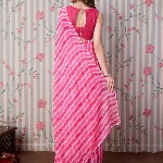 Ode by House of Pataudi Leheriya Poly Georgette Ready to Wear Saree