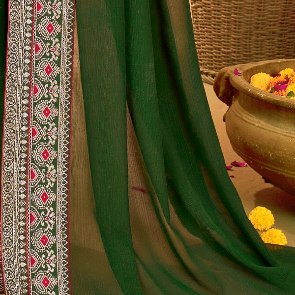 Mitera Pure Georgette Saree With Blouse Piece