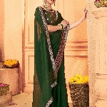 Mitera Pure Georgette Saree With Blouse Piece