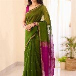 KALINI Green Silk Blend Woven Design Sarees