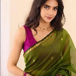 KALINI Green Silk Blend Woven Design Sarees