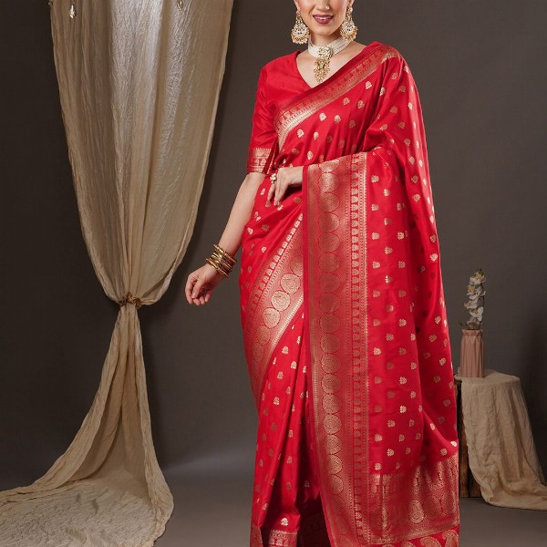 Anouk Floral Zari Banarasi Saree