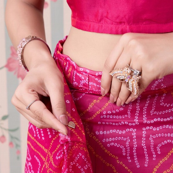 Ode by House of Pataudi Bandhani Gotta Patti Ready to Wear Saree