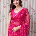 Ode by House of Pataudi Bandhani Gotta Patti Ready to Wear Saree