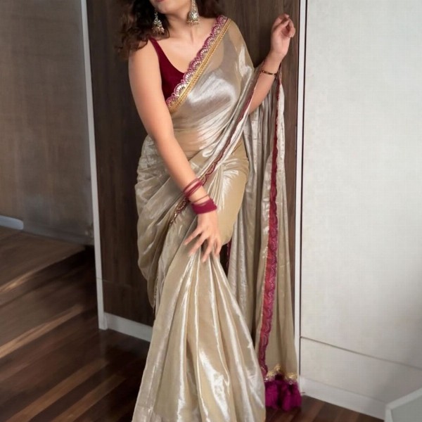 Moda Rapido Sequinned Tissue Bandhani Saree