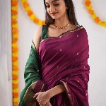 all about you Ethnic Motifs Woven Design Zari Pure Silk Banarasi Saree