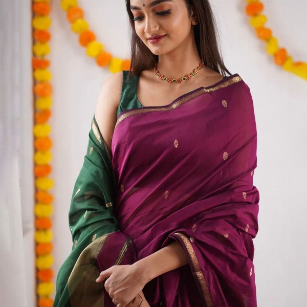 all about you Ethnic Motifs Woven Design Zari Pure Silk Banarasi Saree