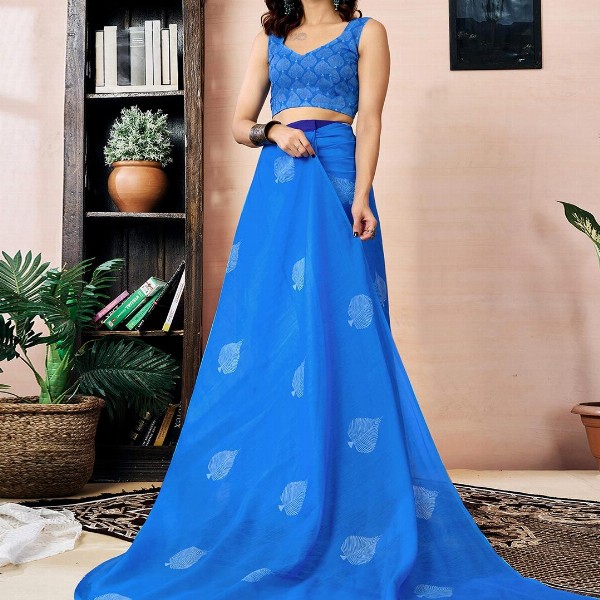 Mitera Ethnic Motifs Pure Linen Ready to Wear Saree