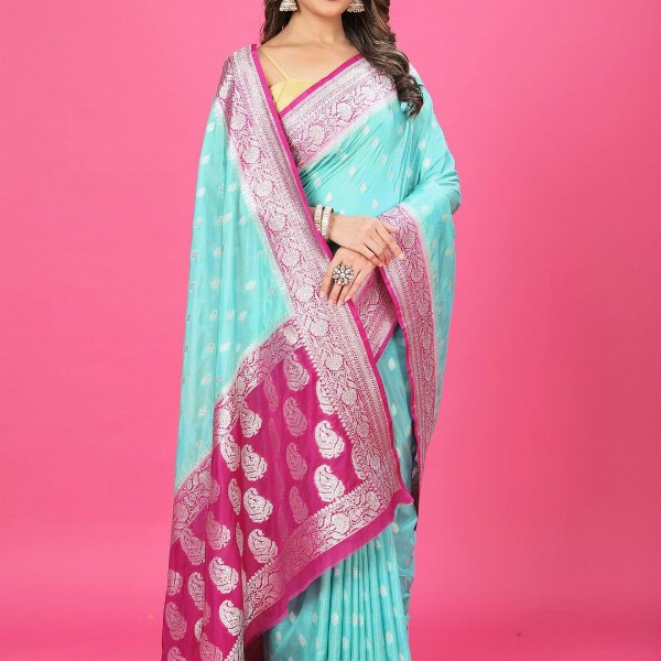 CRAFTYSTYLES Woven Design Zari Pure Silk Banarasi Saree
