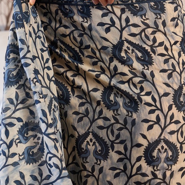 KALINI Ethnic Motifs Ready to Wear Dabu Saree