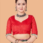 ASTEYAM Bandhani Sequinned Pure Georgette Bandhani Saree