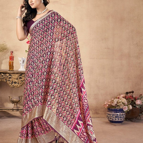 all about you Floral Pure Chiffon Saree