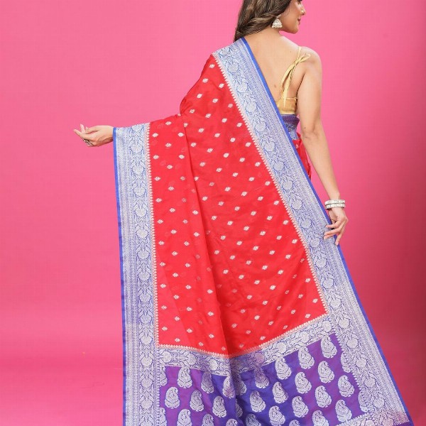 CRAFTYSTYLES Woven Design Zari Pure Silk Banarasi Saree
