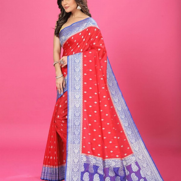 CRAFTYSTYLES Woven Design Zari Pure Silk Banarasi Saree
