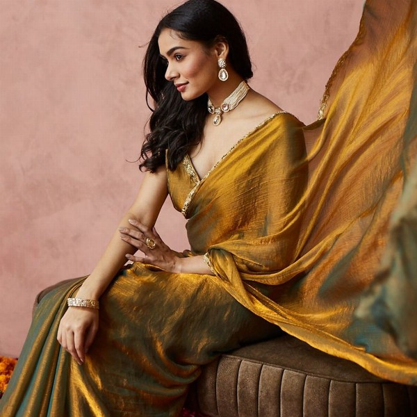 kasee Embroidered Silk Blend Ready to Wear Saree