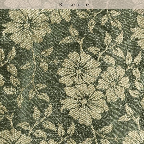 Mitera Green & Gold-Toned Floral Zari Pure Chiffon Saree