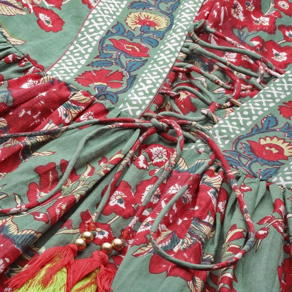 Rain & Rainbow Gather A-Line Print Top