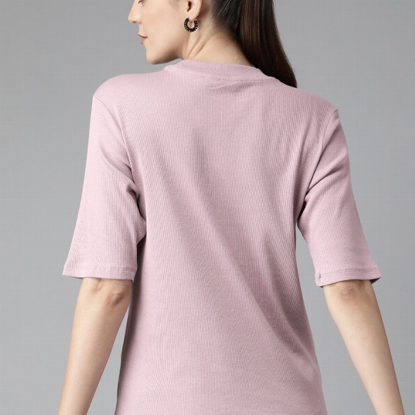 The Roadster Lifestyle Co Mauve Ribbed Top