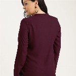 Sztori Plus Size Women Burgundy Solid Top