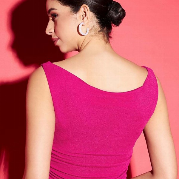 Uptownie Lite Maroon One Shoulder Crop Top