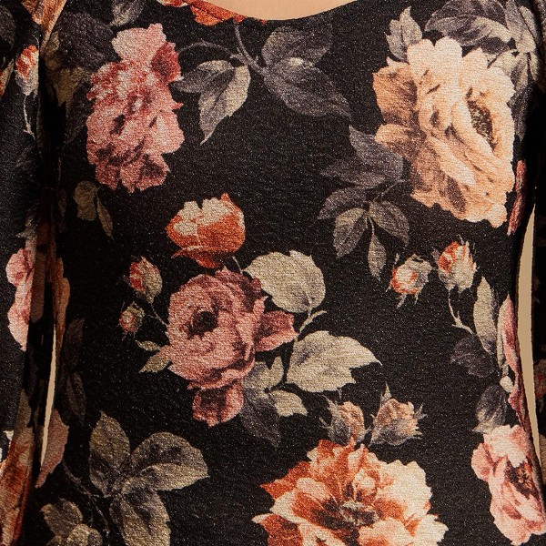 Kazo Women Black & Pink Floral Print Top