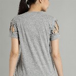 Roadster Time Travlr Women Grey Melange Solid Top
