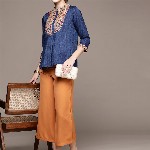 aarke Ritu Kumar Geometric Embroidered Mandarin Collar Top