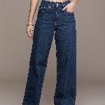The Roadster Life Co. Women Wide Leg High-Rise Light Fade Stretchable Jeans