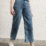 Hubberholme Women Baggy Fit High-Rise Heavy Fade Jeans